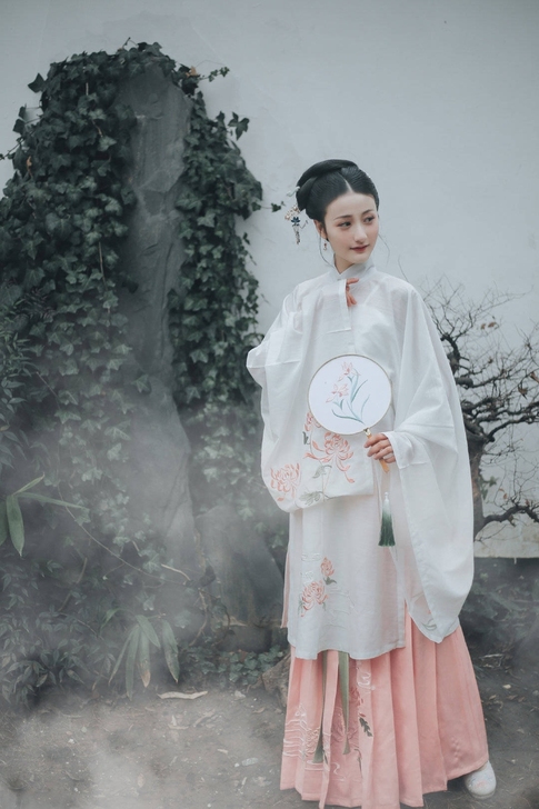 清衣柜花朝记汉服原创秋菊绣花立领斜襟长衫4...