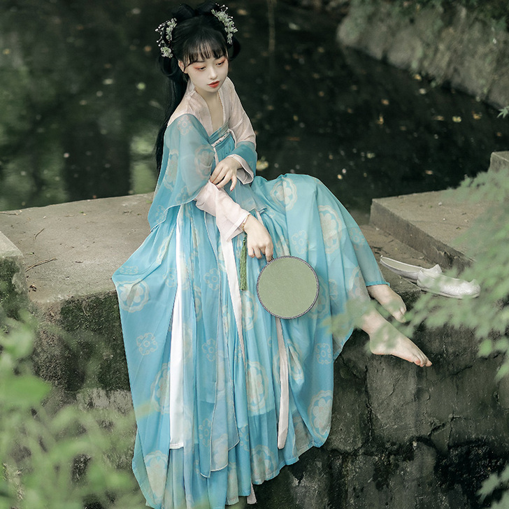 出社梦唐原创唐制汉服女正品中国风齐胸襦裙夏...