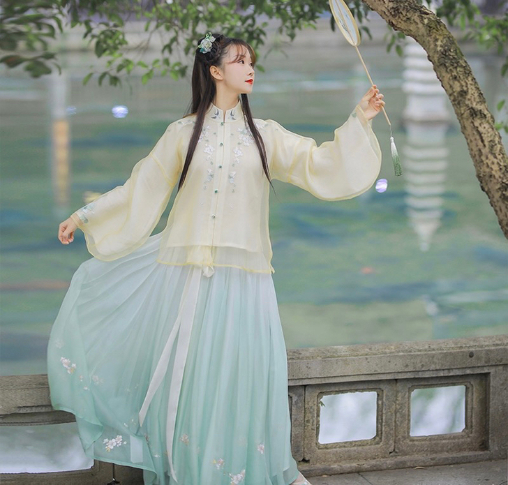 扫花寻径裙子 清水溪原创设计 改良汉服女装...