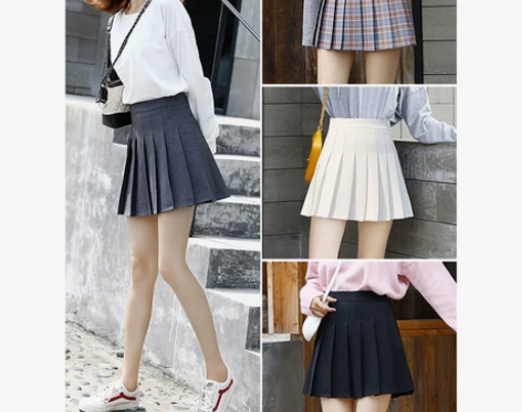 高腰大码百褶裙女胖MM短裙半身裙女春夏黑色...