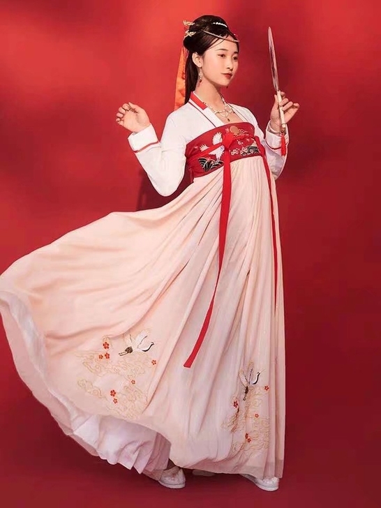 幻颜师云鹤汉服夏季薄款女白菜汉服正版原创正...