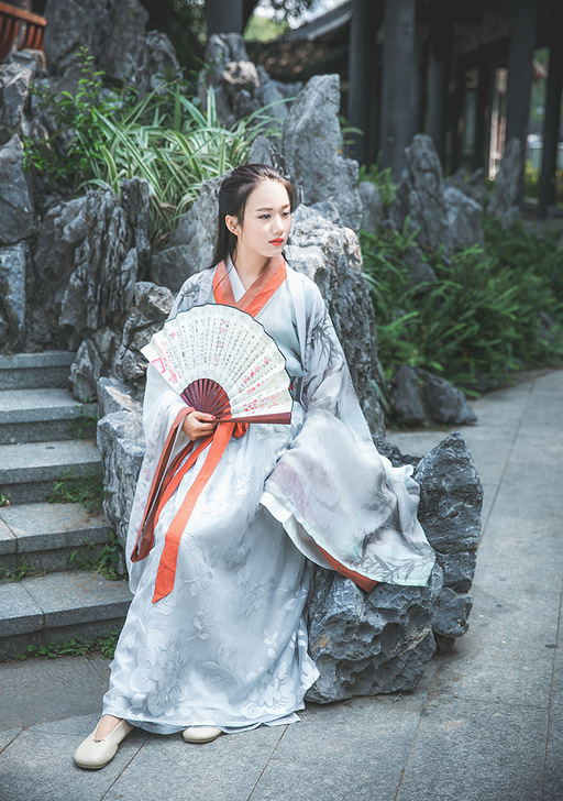 银狐传统汉服魏晋风交领中衣襦裙大袖衫齐腰套...