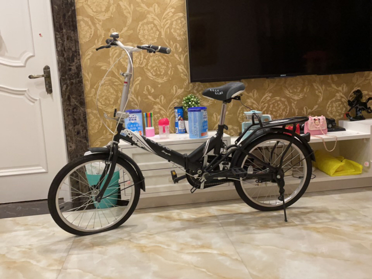 永久折叠自行车,买来没用过,灰比较多,轮胎...