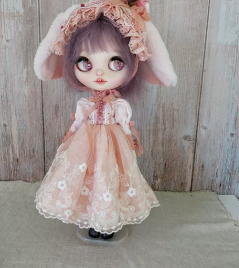 blythe娃衣，暖乎乎粉扑扑的小娃裙 o...