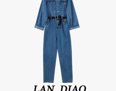 LAN DIAO2021年春秋季新款牛仔连...