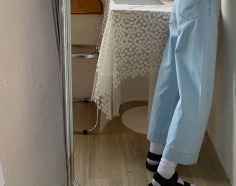 卤卤lulu蓝色阔腿牛仔裤女夏季薄款直筒高...