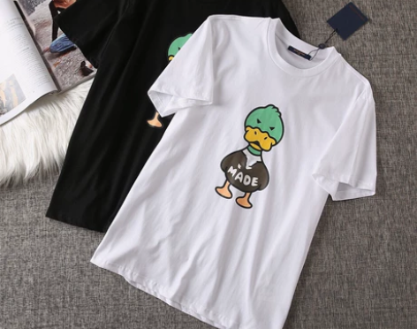 2022春夏季新款高档半袖男女同款小鸭印花...