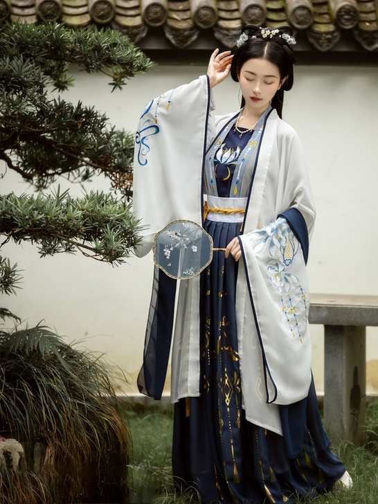 千韵岗琼华汉服女秋冬正品原创古装中国风齐腰...