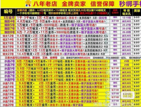 王者送荣耀账 号买号苹果ios安卓出售永久...