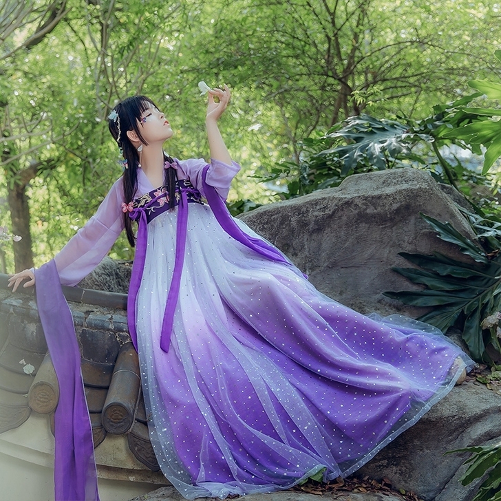 辰莲鱼梦汉服女秋冬中国风仙气飘逸古##am...