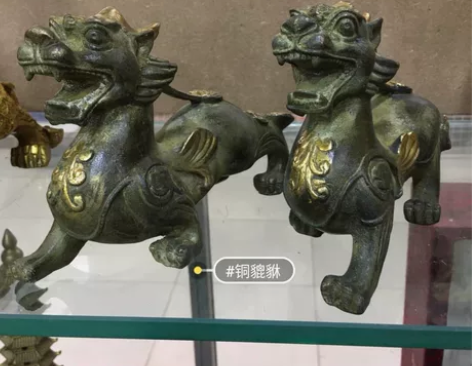 全新 纯铜仿古铜貔貅，长23厘米高15厘米...