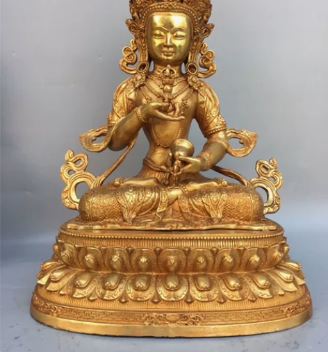 铜鎏金金刚萨埵佛像，工艺精美，包浆厚重，尺...