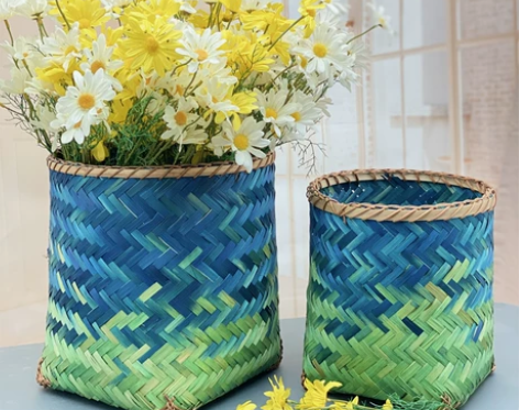 越南竹编收纳筐桌面零食收纳盒草编编织手提篮...