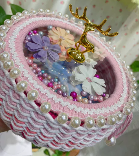 纯手工制作 麻绳手编收纳筐 化妆品收纳盒 ...