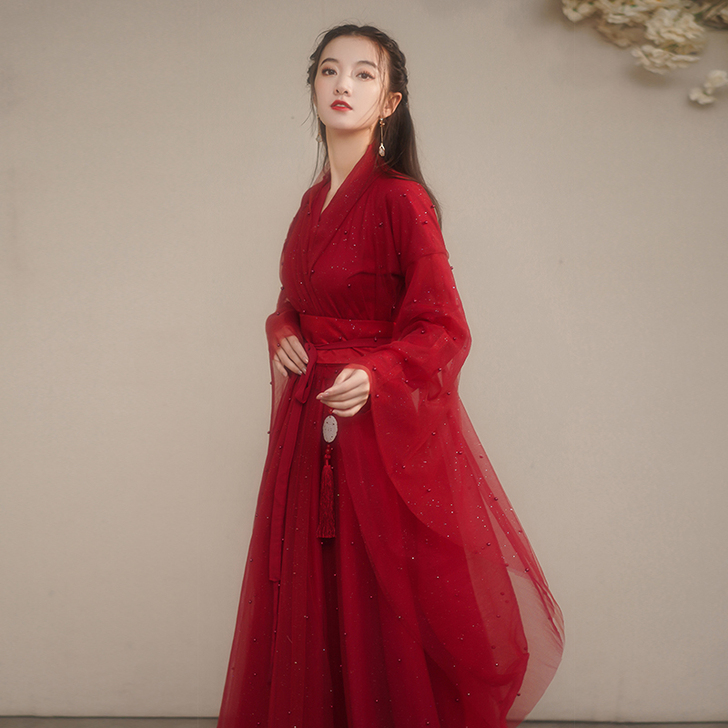 原创汉服女秋冬季古装飘逸超仙中国风襦裙显瘦...