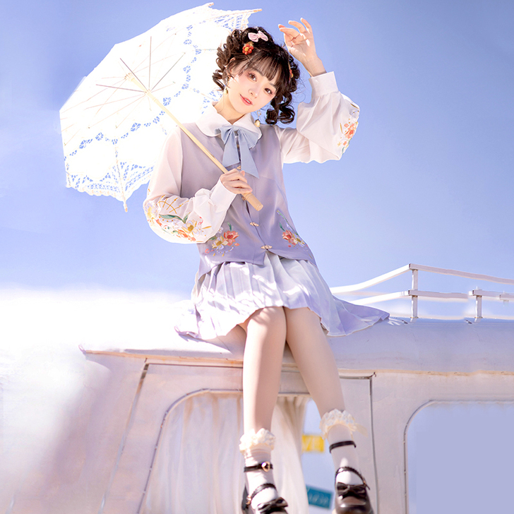 劲合花海神汉服女改良汉元素原创中国风短裙春...