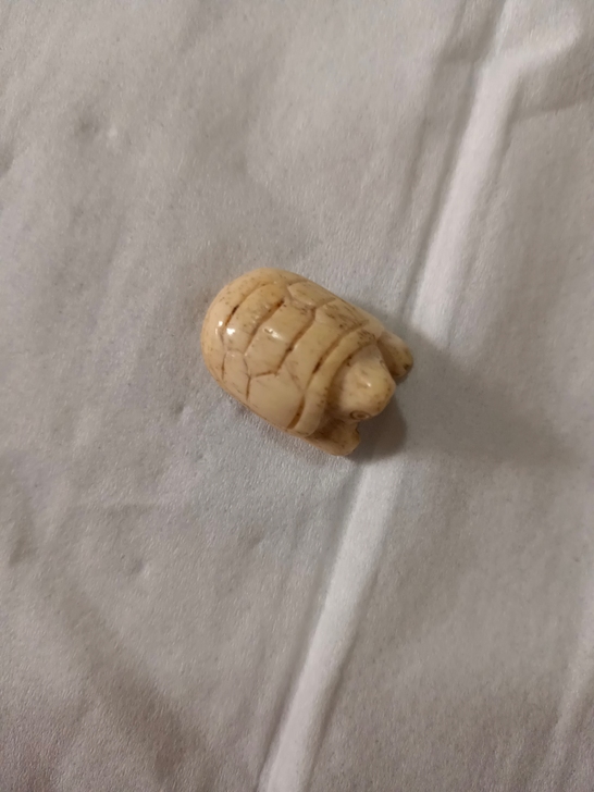 骨雕长寿龟小摆件，有对穿孔也可当配饰，低价...