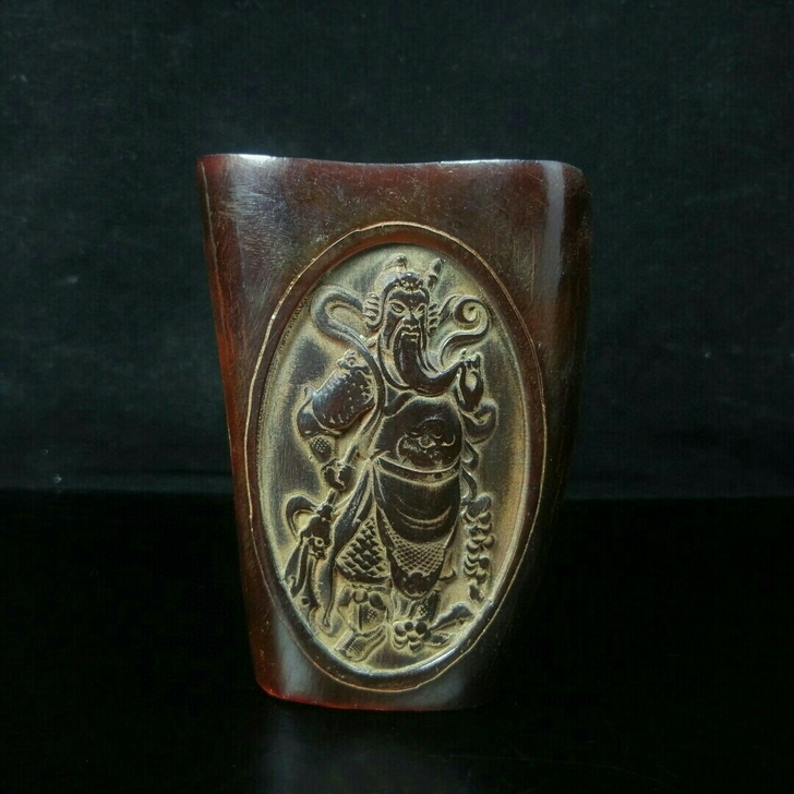 旧藏角杯摆件古玩古董古玩杂项农村收淘老货老...