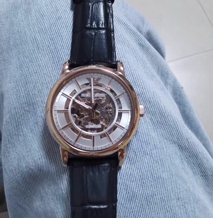 个人闲置阿玛尼机械表全自动阿玛尼手表男表皮...