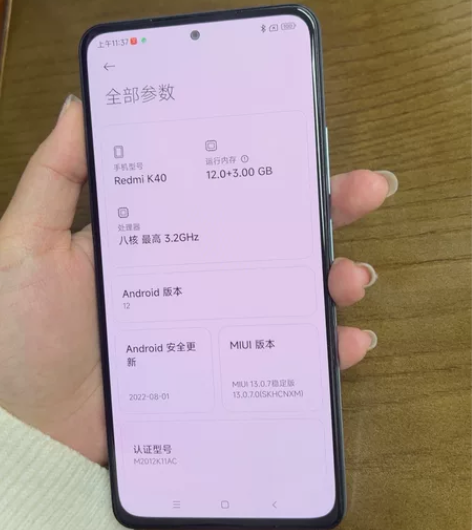 红米k40，12+256，内存大，打游戏非...