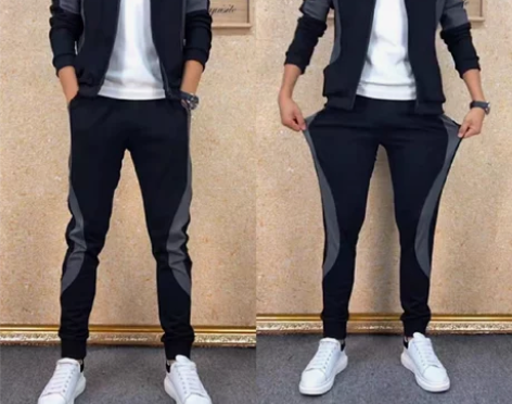 春秋新款时尚气质潮流休闲帅气运动服长袖长裤...