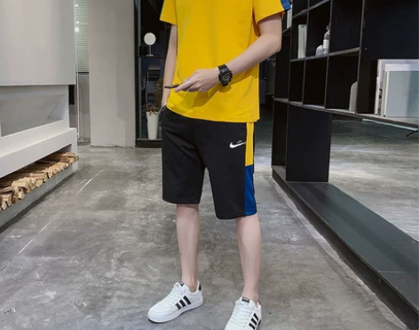 三叶草boy休闲运动套装男士夏季2021新...