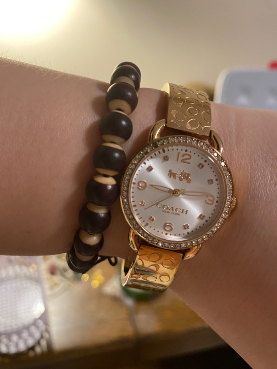 Coach 腕表 金色 掉了一颗钻 闲置出