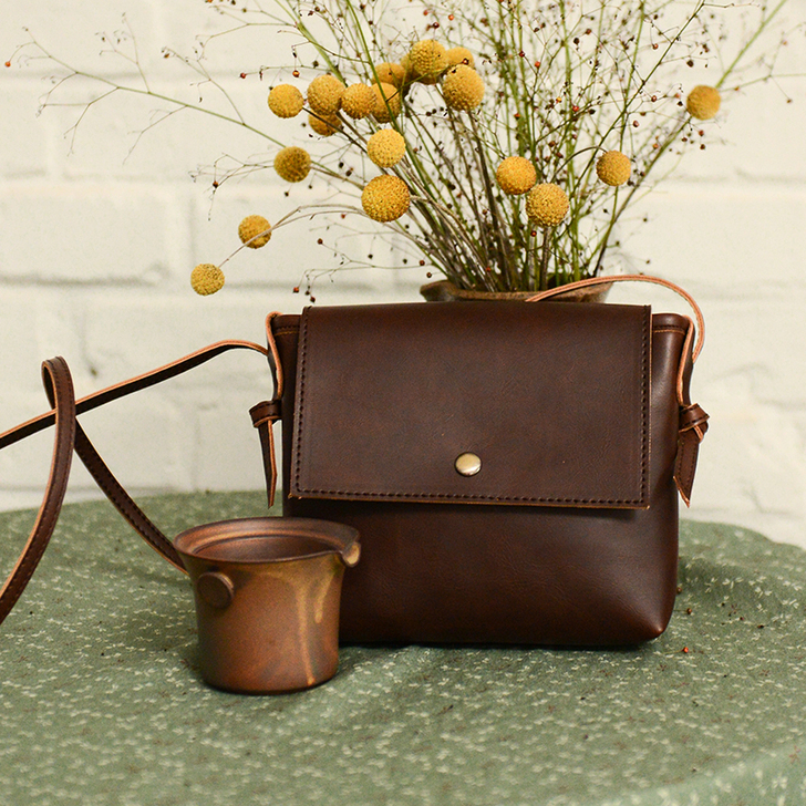 【染华年】前世今生复古文艺简约油蜡皮单肩斜...