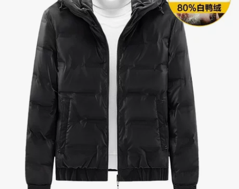 罗宾汉男士冬季羽绒服外套韩版潮流连帽白鸭绒...