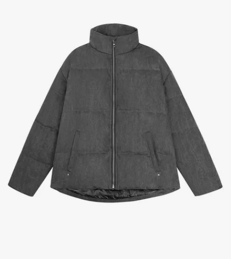 CHINISM CH雾灰色短款立领羽绒服男...