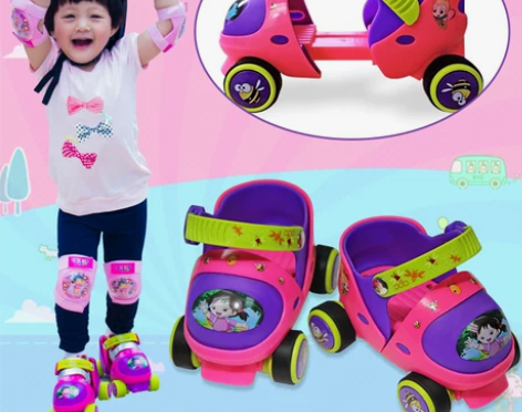 玄凌双排溜冰鞋儿童轮滑鞋宝宝轮滑四轮旱冰鞋...