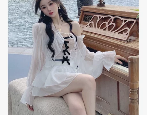 白色雪纺防晒开衫薄款防晒衣外套女夏季性感超...