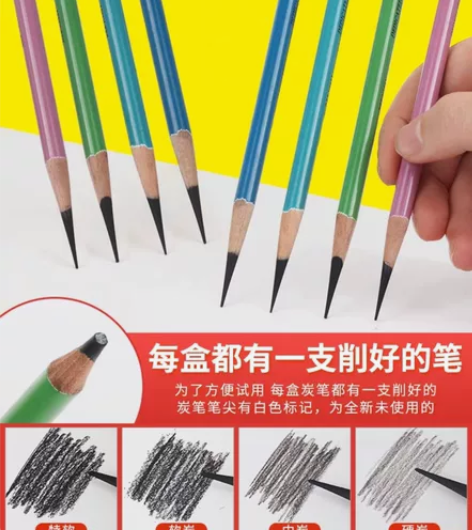 nyoni尼奥尼炭笔素描碳笔套装美术生专用...