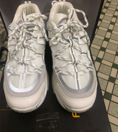 韩代白色潮牌运动鞋老爹鞋女38码 全新未穿...