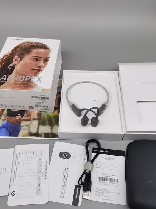韶音as800骨传导耳机闲置白灰色正品