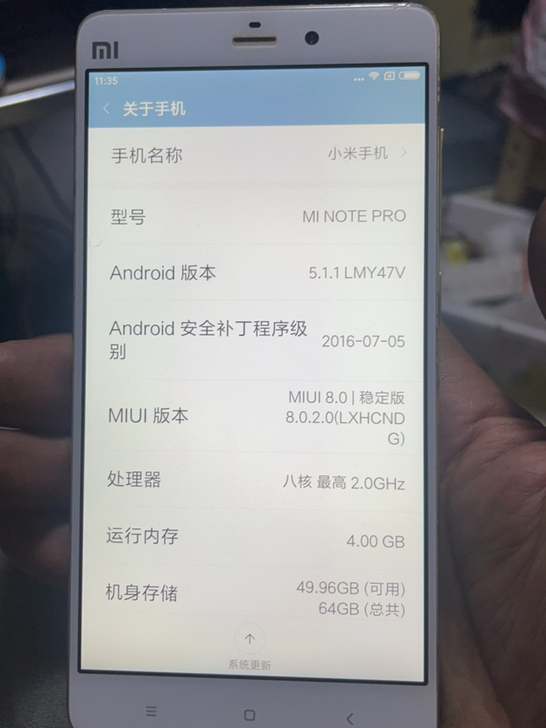小米NOTE PRO 4Ｇ 64Ｇ 成色完...