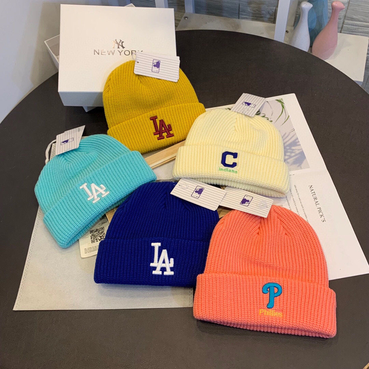 秋冬新款MLB针织帽NY毛线帽