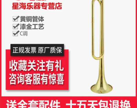 金音青年号冲锋号漆金小号黄铜专业演奏通用
