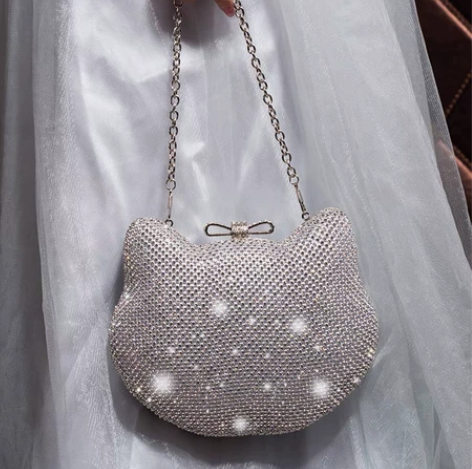 2022高级感晚宴礼服小包水钻包晚宴钻石手...