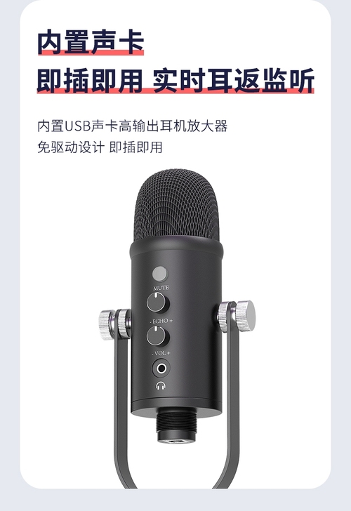 小众品牌 麦克风 即插即用，插耳机实时返听