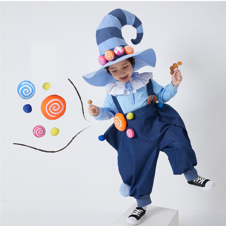 只穿过一次的万圣节儿童服装男女童糖果男巫精...