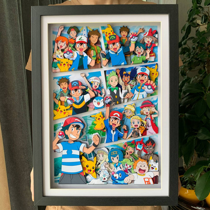 宝可梦 神奇宝贝 小智 皮卡丘 立体画 装...