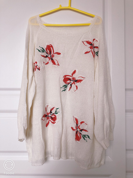 早秋新款花朵刺绣针织罩衫连衣裙 厚薄：薄款...