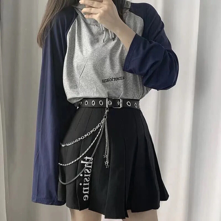 韩版腰带女ins酷暗黑朋克风链条裤带裤链百...