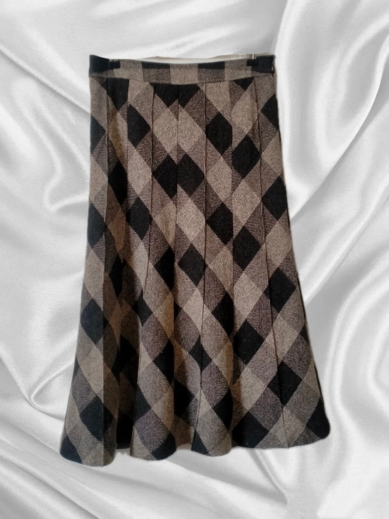vintage  古着拼接菱格半身裙