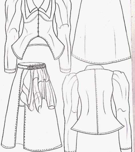 代画服装款式图 手绘,机绘