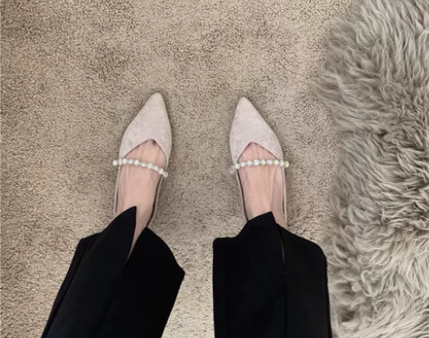 温柔小仙女尖头秋冬法式复古单鞋玛丽珍鞋春夏...