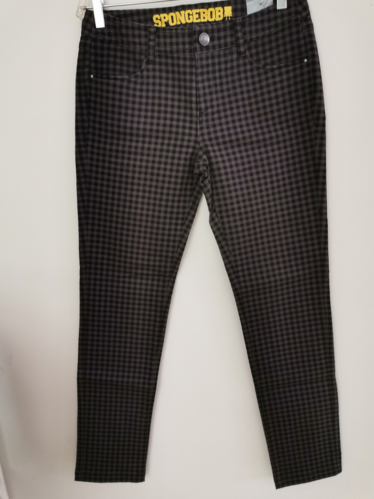 26码美特斯邦威女款格子休闲裤