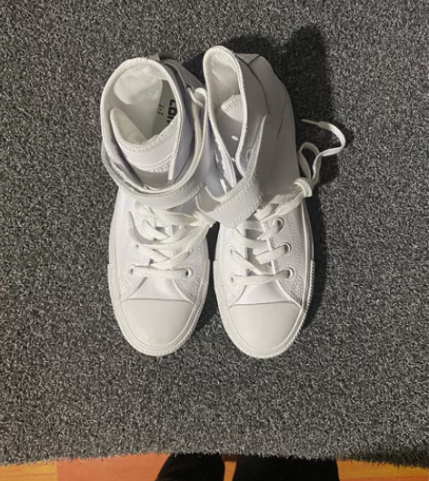 Converse 皮面高帮 魔术贴 无盒 ...