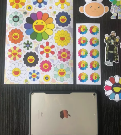 实拍高品质!村上隆太阳花趣味潮流拉杆箱电脑...